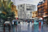 Sarfraz Musawir,15 x 22 Inch, Watercolor on Paper, Cityscape Painting, AC-SAR-101